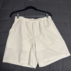 Lululemon Pace Breaker Lined 7” White Men's Med White Good Condition Smoke Free!